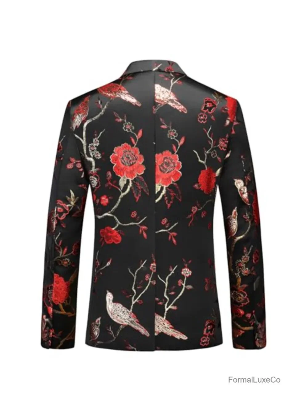 Men's Floral Jacquard Slim Fit Blazer for Party Wedding
